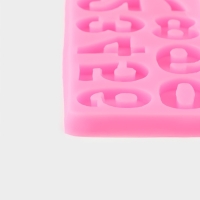 Молд &laquo;Цифры&raquo;, силикон, 17,5&times;7,6 см, цвет розовый