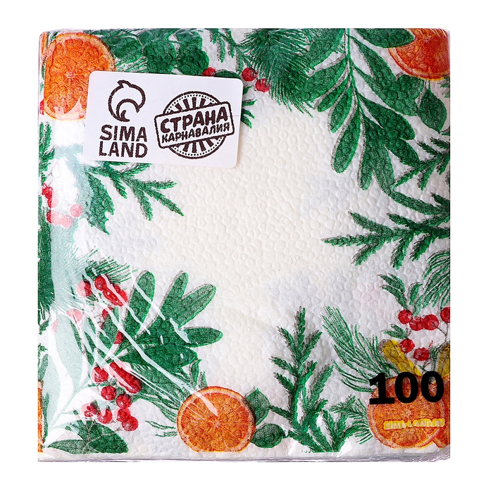 Новый год. Салфетки бумажные «Новогодний аромат», однослойные, 24х24 см, 100 шт. Новый год. Салфетки бумажные «Новогодний аромат», однослойные, 24х24 см, 100 шт.