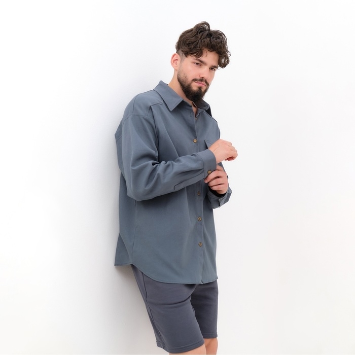 Рубашка мужская MIST oversize размер 50, графитовый Рубашка мужская MIST oversize размер 50, графитовый