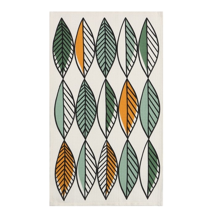 Полотенце Доляна "Листья" 28х46 см, 100% хлопок, вафля 160 г/м2