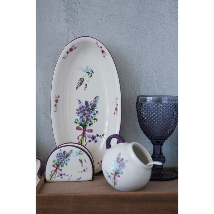 Блюдо Доляна &laquo;Лаванда&raquo;, 28&times;14,5&times;3,5 см, цвет белый