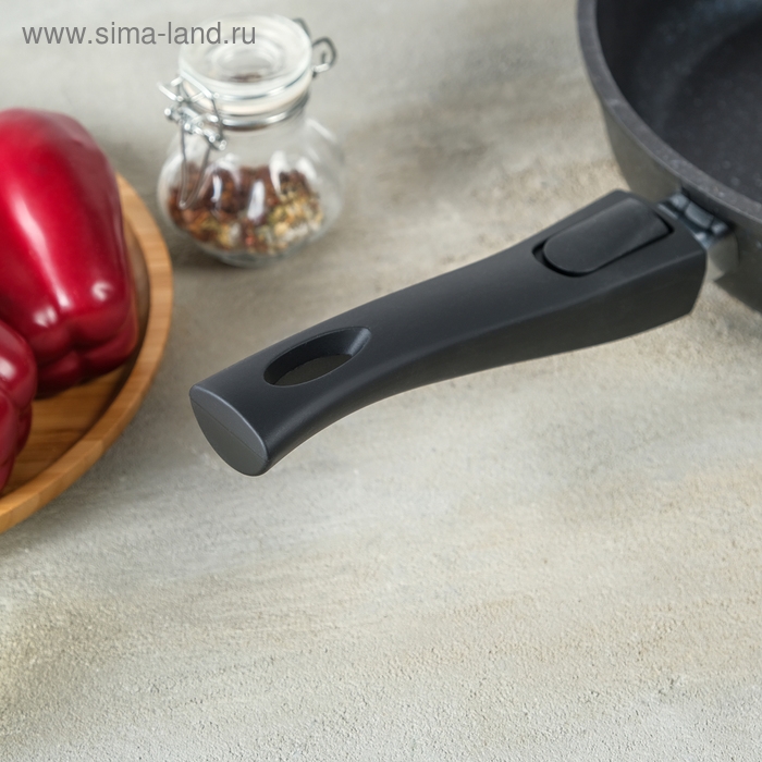 Набор посуды &laquo;Гранит Star&raquo;: cковорода d=26 см, ковш 1.7 л, кастрюля 5 л, антипригарное покрытие, цвет тёмно-синий