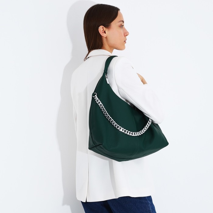 Сумка-мешок на молнии, наружный карман, цвет зелёный Сумка-мешок на молнии, наружный карман, цвет зелёный