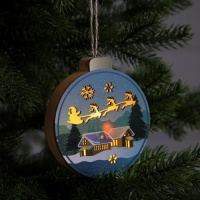 Ёлочная игрушка &laquo;Новогодняя ночь&raquo;, от батареек, свечение тёплое белое