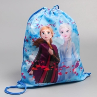 Мешок для обуви 420 х 350 мм, Холодное сердце &laquo;Анна и Эльза&raquo; (мягкий полиэстер, плотность 210D)