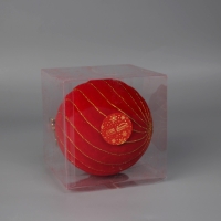 Ёлочный шар новогодний d-15 см "Аврит блеск" красный Ёлочный шар новогодний d-15 см "Аврит блеск" красный