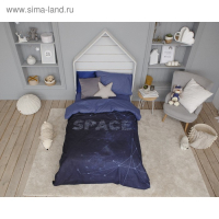 Постельное бельё 1,5 сп. Этель «Space» 145×210 см, 150×210 см, 50×70 см-1 шт, поплин, 100 % хлопок Постельное бельё 1,5 сп. Этель «Space» 145×210 см, 150×210 см, 50×70 см-1 шт, поплин, 100 % хлопок