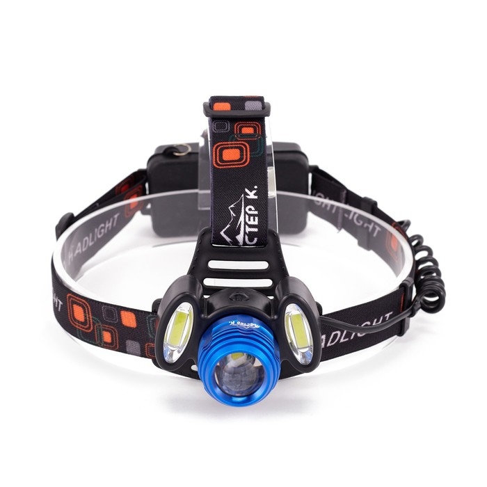 Фонарь налобный аккумуляторный Фонарь налобный аккумуляторный "Мастер К", 1200 мАч, 4 режима, 7.5 х 8 см