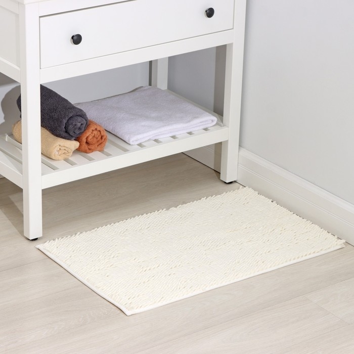 Коврик для дома Доляна «Букли длинные», 50×80 см, цвет молочный Коврик для дома Доляна «Букли длинные», 50×80 см, цвет молочный