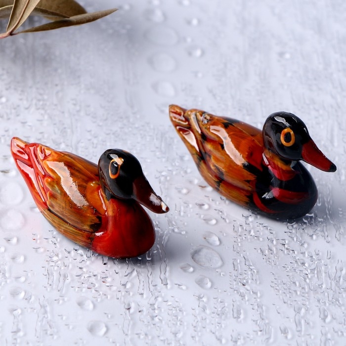 Сувенир &laquo;Уточки мандаринки&raquo; талисман фен-шуй, 1,5 &times; 3,5 &times; 5,5 см, набор 2 шт.