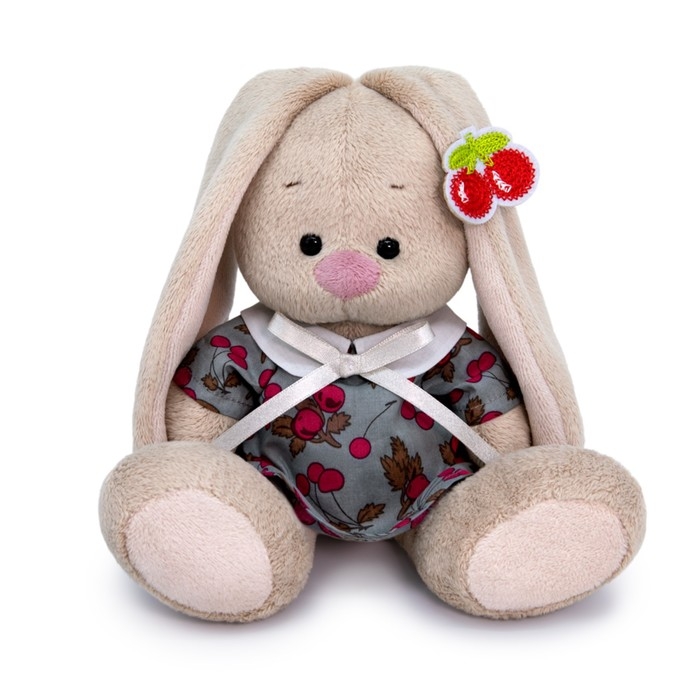 Мягкая игрушка &laquo;Зайка Ми в платье с вишней&raquo;, 15 см