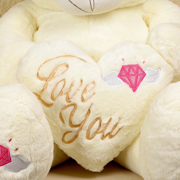 Мягкая игрушка «Медведь» с сердцем, 115 см, цвет белый Мягкая игрушка «Медведь» с сердцем, 115 см, цвет белый