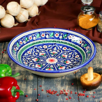 Супница Риштанская Керамика "Цветы", 28 см, синий Супница Риштанская Керамика "Цветы", 28 см, синий