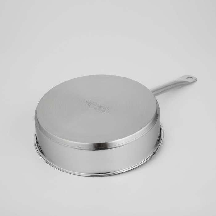Сковорода из нержавеющей стали &laquo;Общепит&raquo;, d=28 см, h=7,5 см, корпус 0,6 мм, капсульное дно 3,5 мм, антипригарное покрытие, индукция