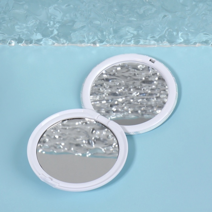 Зеркало складное &laquo;Нежность&raquo;, d = 7,5 см, цвет бирюзовый