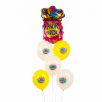 Набор воздушных шаров &laquo;Ананас. С Днём Рождения&raquo;, фольга, латекс, 6 шт.