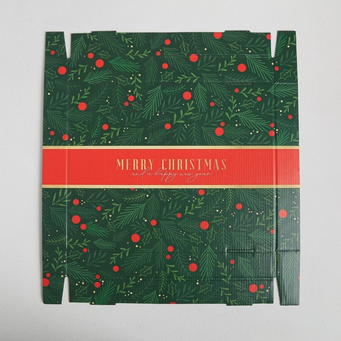 Коробка подарочная новогодняя складная &laquo;С новым годом&raquo;, 31,2 х 25,6 х 16,1 см, Новый год