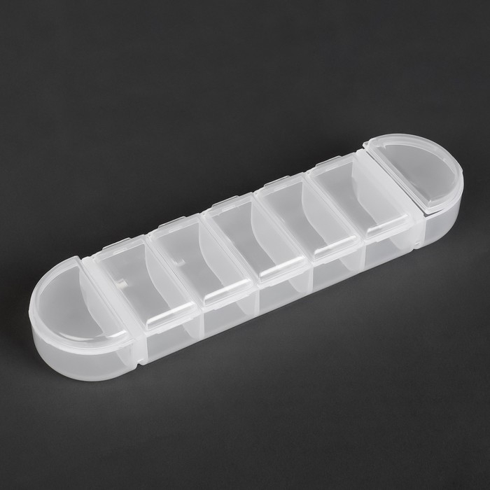 Органайзер для рукоделия, 7 отделений, 19 &times; 5 &times; 2,9 см, цвет прозрачный