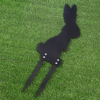 Набор садовых фигур "Зайки на лужайке" 3шт, 22х30см/13х30см/20х30см, черные Набор садовых фигур "Зайки на лужайке" 3шт, 22х30см/13х30см/20х30см, черные