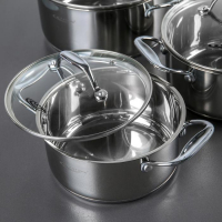 Набор кастрюль &laquo;Ника&raquo;, 3 предмета: 2,2 л, 3,2 л, 4,2 л, капсульное дно, индукция