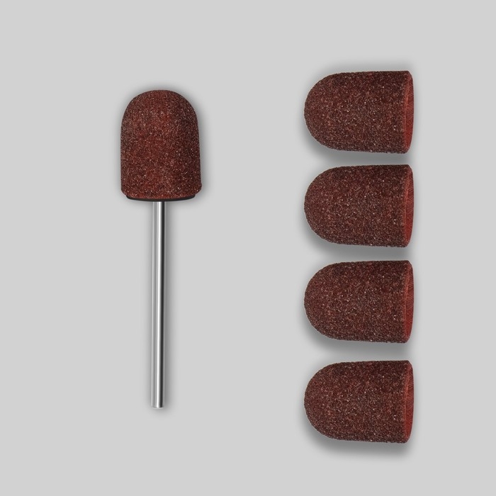 Набор для аппаратного маникюра и педикюра, основа, колпачки 5 шт, d 13 × 19 мм, абразивность 120 Набор для аппаратного маникюра и педикюра, основа, колпачки 5 шт, d 13 × 19 мм, абразивность 120
