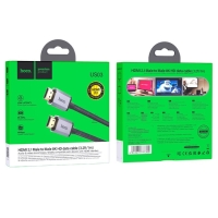 Кабель видео Hoco US03, HDMI 2.0, HDMI(m)-HDMI(m), 1 м, чёрный Кабель видео Hoco US03, HDMI 2.0, HDMI(m)-HDMI(m), 1 м, чёрный
