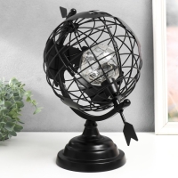 Сувенир металл свет "Глобус со стрелой" чёрный, LED 32х21х32 см Сувенир металл свет "Глобус со стрелой" чёрный, LED 32х21х32 см