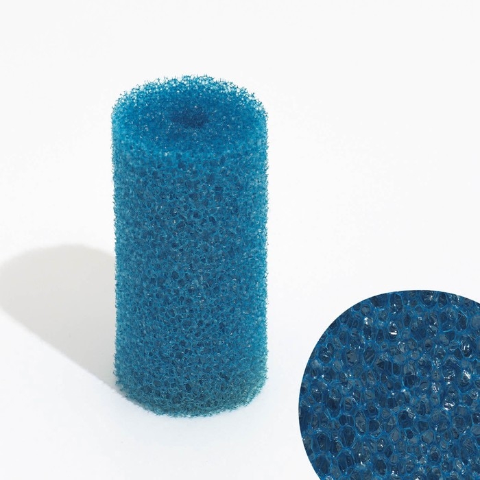 Губка круглая № 1, крупнопористая, 5 х 5 х 10 см, синяя Губка круглая № 1, крупнопористая, 5 х 5 х 10 см, синяя
