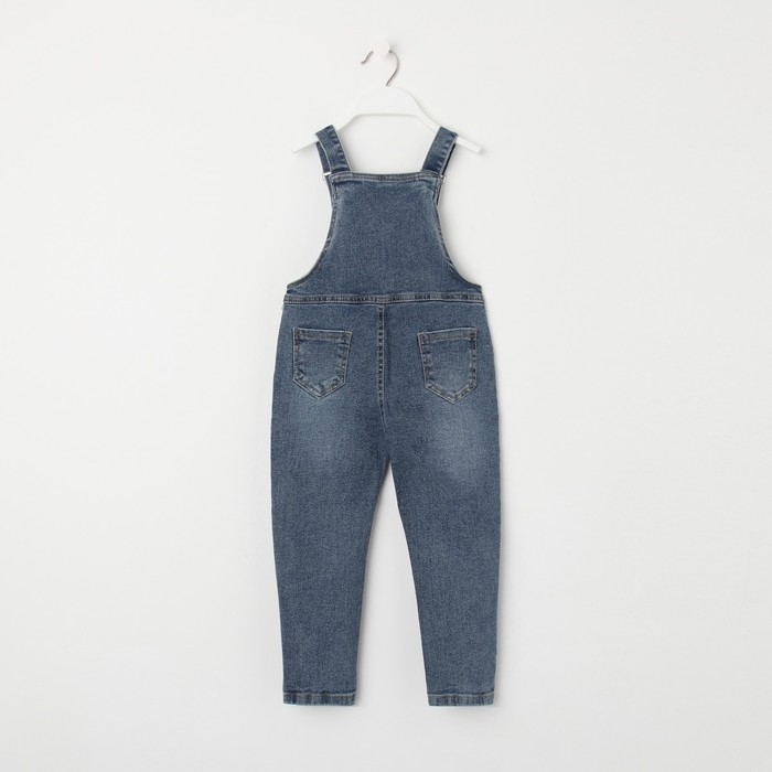 Полукомбинезон для девочек, цвет синий, рост 74см