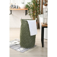 Корзина для белья Доляна &laquo;Зигзаг&raquo;, 35&times;35&times;60 см, цвет зелёный