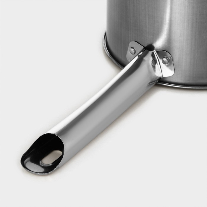 Ковш из нержавеющей стали &laquo;Базис&raquo;, 1,2 л, d=16 см, с мерной шкалой, металлическая ручка