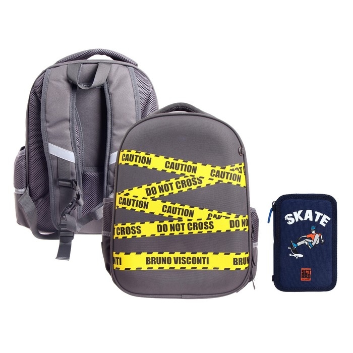 Рюкзак каркасный 38 х 30 х 20 см, Bruno Visconti Рюкзак каркасный 38 х 30 х 20 см, Bruno Visconti "Будь осторожен"