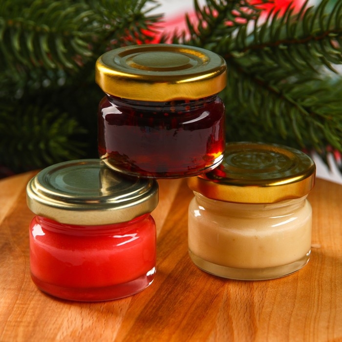 Набор &laquo;Счастливый новый год&raquo;: 2 крем-меда и варенье с шишками по 30 г.