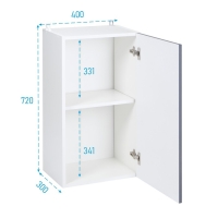 Шкаф навесной 400 Хельга, 400х300х720, Белый/Маренго софт МДФ