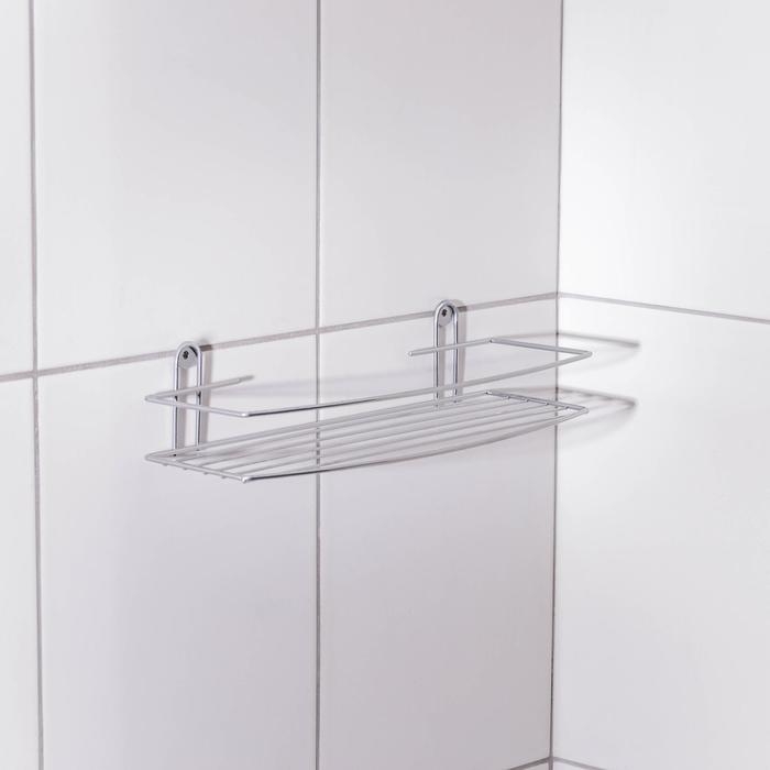 Полка для ванной прямая, 34&times;11,5&times;4,5 см, цвет хром