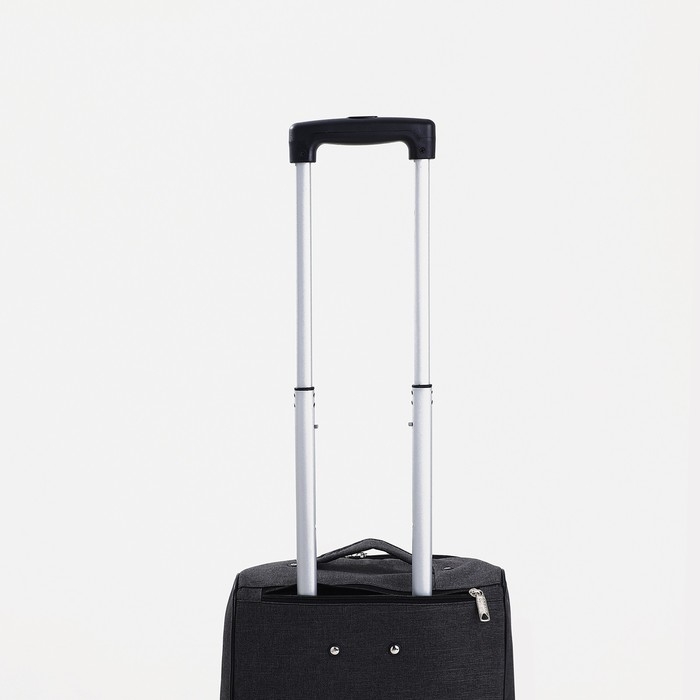 Чемодан малый 36 л (S), &laquo;Фабрика КАРТЕКС&raquo;, отдел на молнии, наружный карман, 2 колеса, цвет тёмно-серый