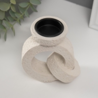 Подсвечник гипс, металл на 1 свечу "Кольца" d=3,8 см 6х11х11,2 см