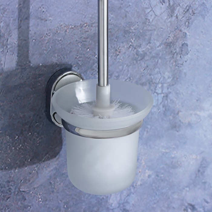 Ёрш для унитаза с подставкой настенный Штольц St&ouml;lz &laquo;Нео&raquo;, 12&times;14&times;36 см, цвет хромированный