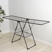 Сушилка для белья напольная двухуровневая, рабочая длина 21 м, цвет чёрный