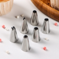 Набор насадок кондитерских Доляна, d=1 см, 6 шт, форма МИКС Набор насадок кондитерских Доляна, d=1 см, 6 шт, форма МИКС