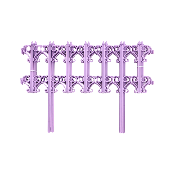 Ограждение декоративное, 25 × 180 см, 5 секций, пластик, сиреневое «Классика» Ограждение декоративное, 25 × 180 см, 5 секций, пластик, сиреневое «Классика»