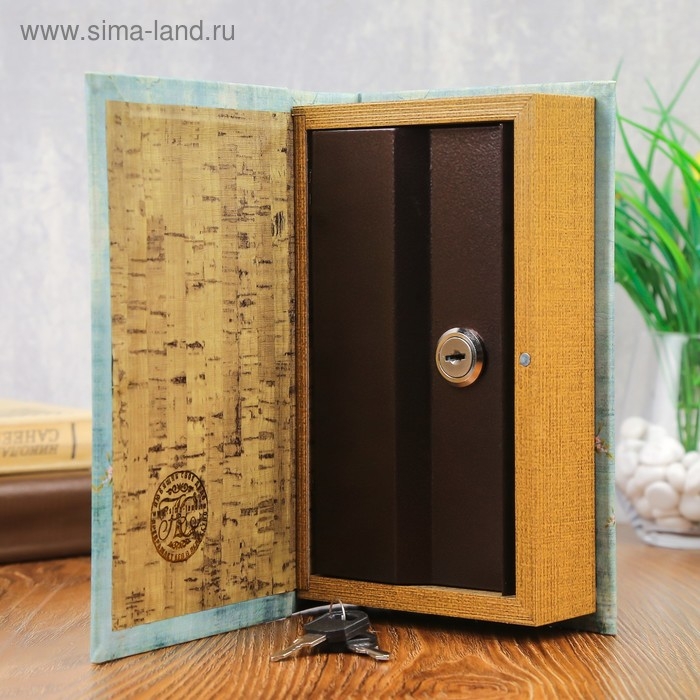 Сейф-книга дерево Сейф-книга дерево "Бабочки в цветах. Винтаж" кожзам 21х13х5 см