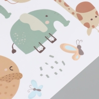 Наклейка пластик интерьерная цветная "Милые животные" 30х60 см Наклейка пластик интерьерная цветная "Милые животные" 30х60 см