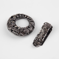 Декоративная застёжка, 7,5 &times; 4,5 см, цвет чёрный