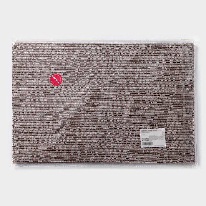 Салфетка сервировочная на стол Доляна «Тропические листья», 45×30 см, цвет бежевый Салфетка сервировочная на стол Доляна «Тропические листья», 45×30 см, цвет бежевый