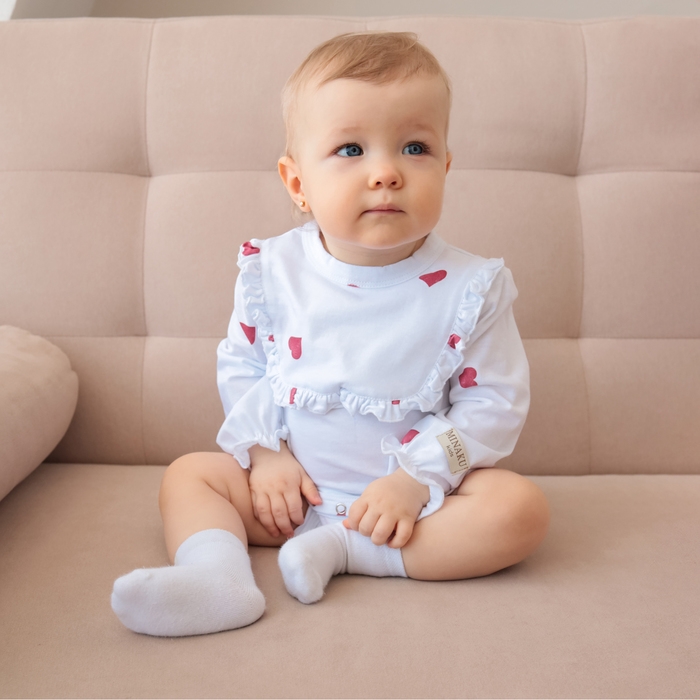 Боди детское с рюшами MINAKU, цвет молочный, рост 62-68 см