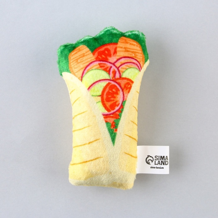 Игрушка для кошек с мятой &laquo;Шаурма&raquo; из текстиля, 9х5,2 см