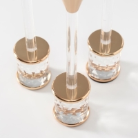 Подсвечник металл "Геометрия" d=2,2 см, набор 3 шт h=23,5 см, 21,5 см, 19,5 см