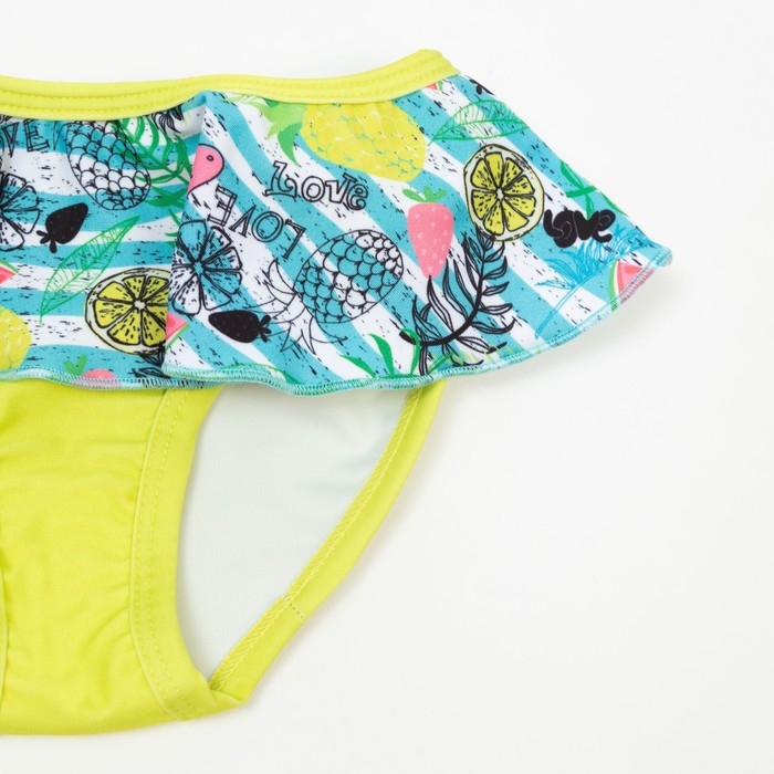 Купальник раздельный для девочки, цвет желтый/фрукты, рост 110 см Купальник раздельный для девочки, цвет желтый/фрукты, рост 110 см