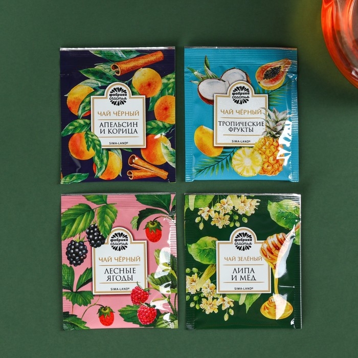 Набор с чаем &laquo;Настоящему мужчине&raquo;, весовой чай 40 г (2 шт. х 20 г)., чай в пакетиках 21,6 (12 шт. х 1,8 г).